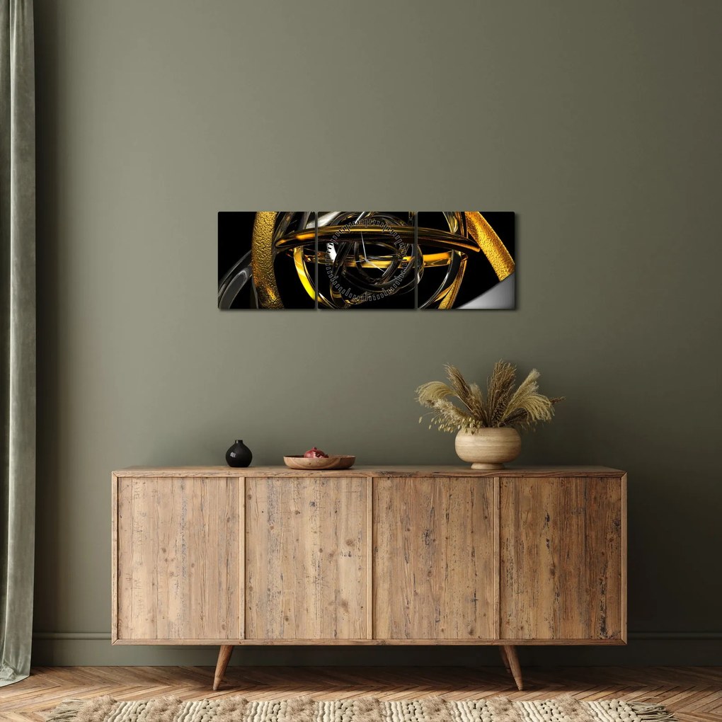 Tabloucu abstracție modernă (cu ceas) (90x30 cm)