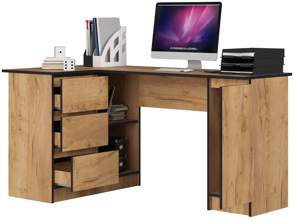 Masă PC de colț Bevin (Stejar craft) (S). 1069883