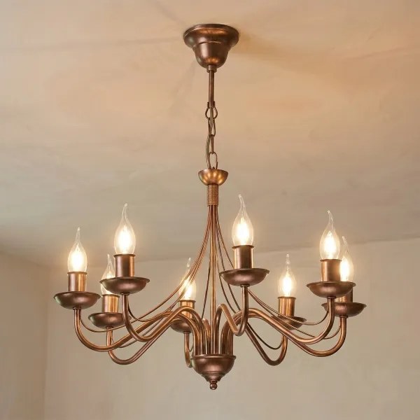 Candelabru cu lanț ANTON 8xE14/60W/230V bronz