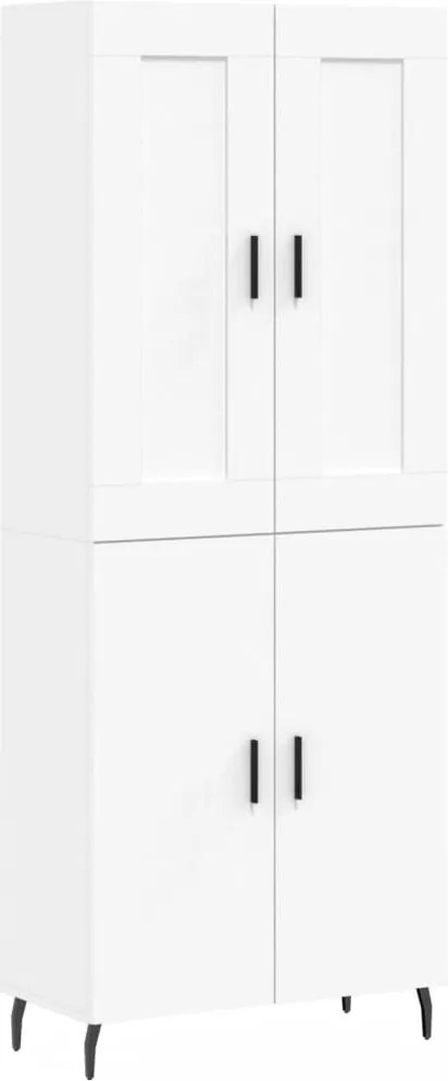 vidaXL Dulap înalt, alb, 69,5x34x180 cm, lemn compozit