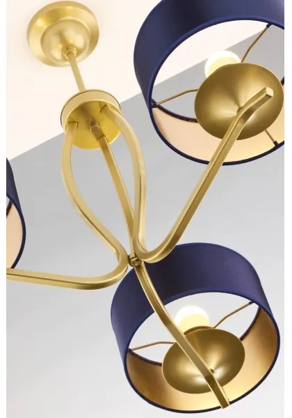 Jupiter 2113 - Lustră pe tijă KASZMIR 3xE27/15W/230V albastru/auriu
