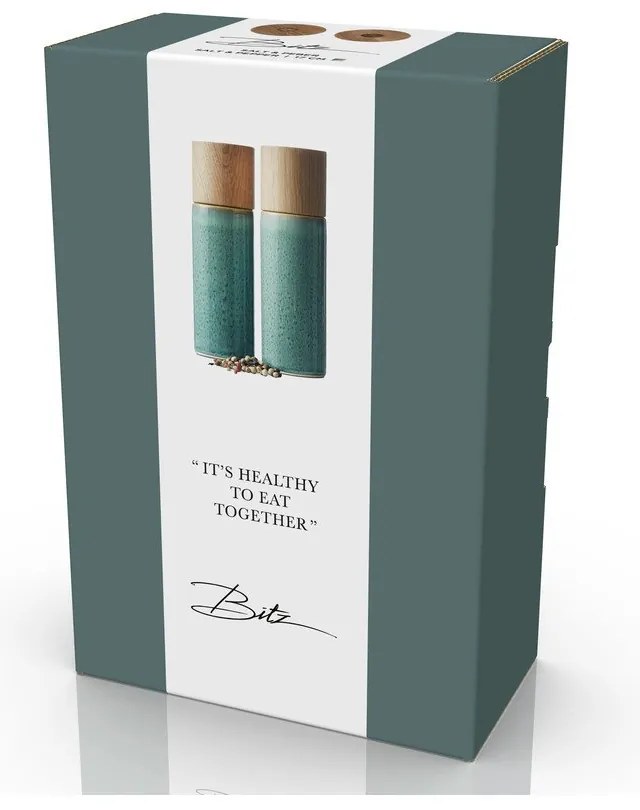 Set de râșnițe de sare și piper verde 2 buc. din ceramică Gastro Green – Bitz