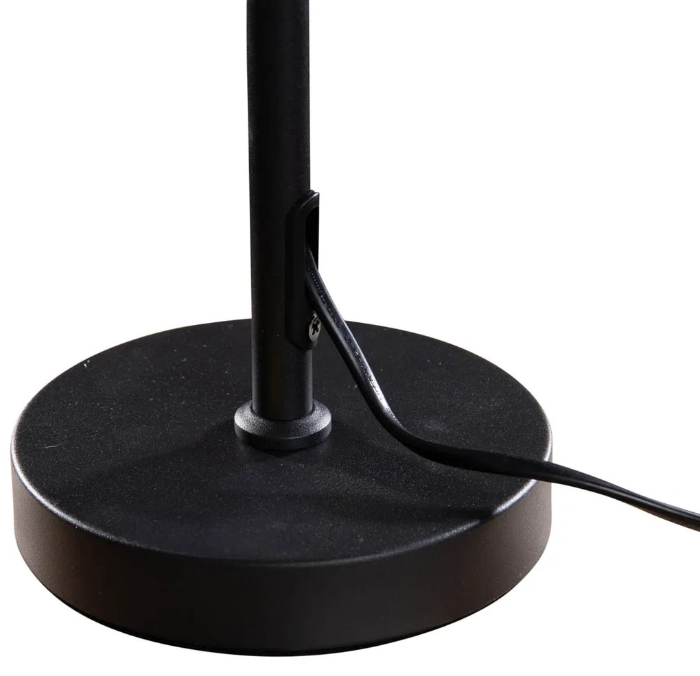 Lampă de masă neagră cu abajur oval din in alb 35cm - Parte