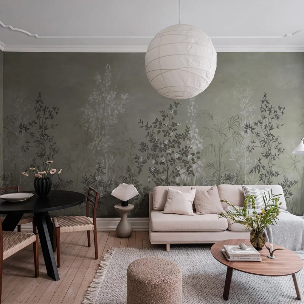 Fototapet, Chinoiserie Haze Green, Rebel Walls