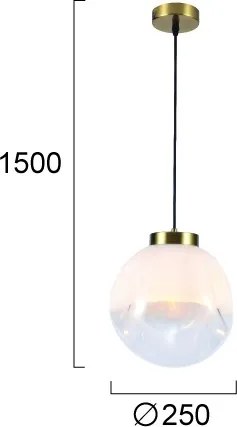 Lustră suspendată pe cablu VANA 1xE27/40W/230V alb/auriu