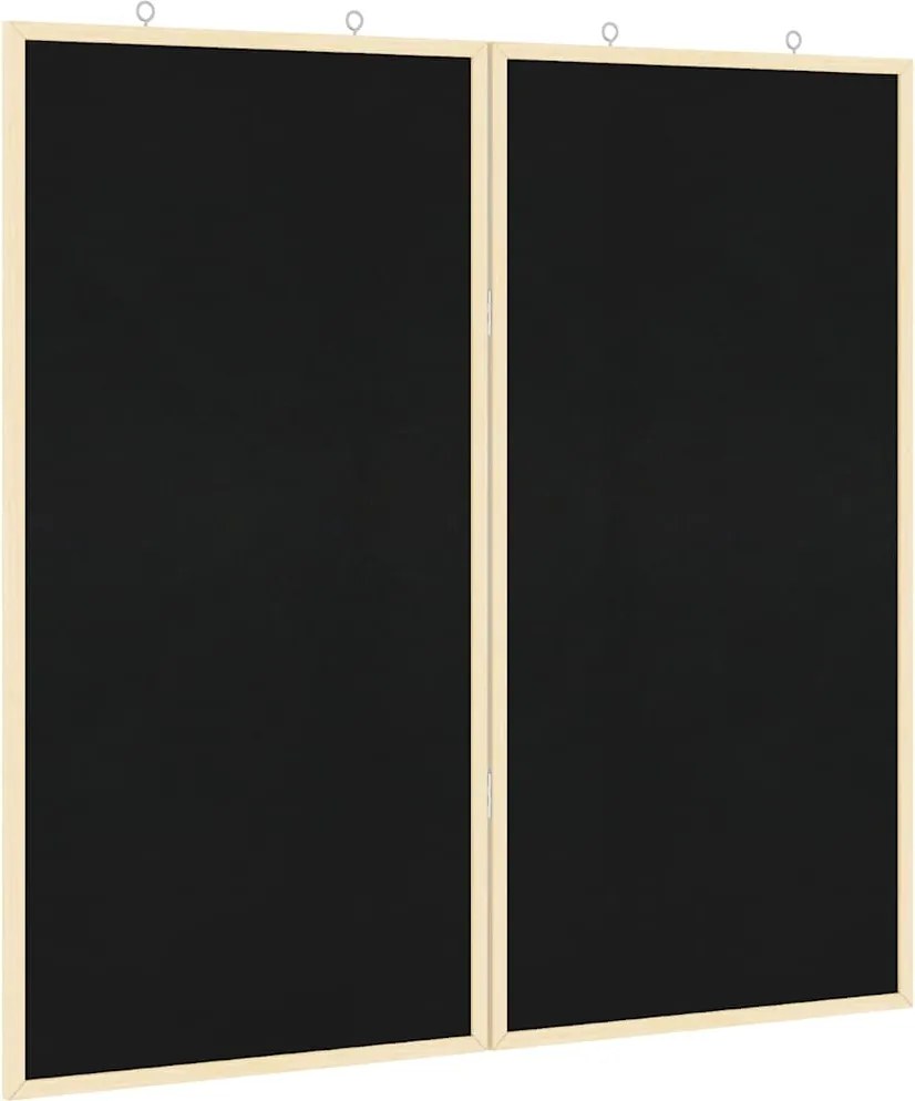 vidaXL Tablă de Anunțuri Negru 80 x 80 x 1.4 cm Lemn masiv de pin