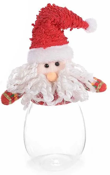 Borcan decorativ Craciun model Mos Craciun Ø 8 cm x 21 H