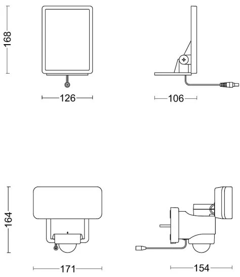 Philips TYLUS LED 6W 3,7V 5000K IP44 lampă solară de perete cu senzor