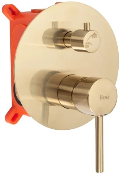 REA-P4160 - Set de duș LUNGO cu baterie încastrată, finisaj auriu periat