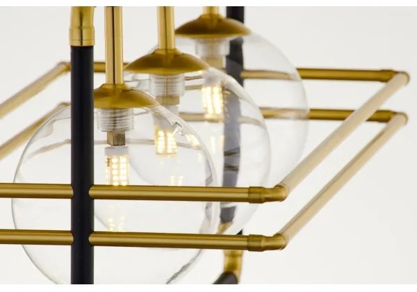 Lustră pe cablu Jupiter 2030 FIORI 3xG9/10W/230V negru/auriu/transparent