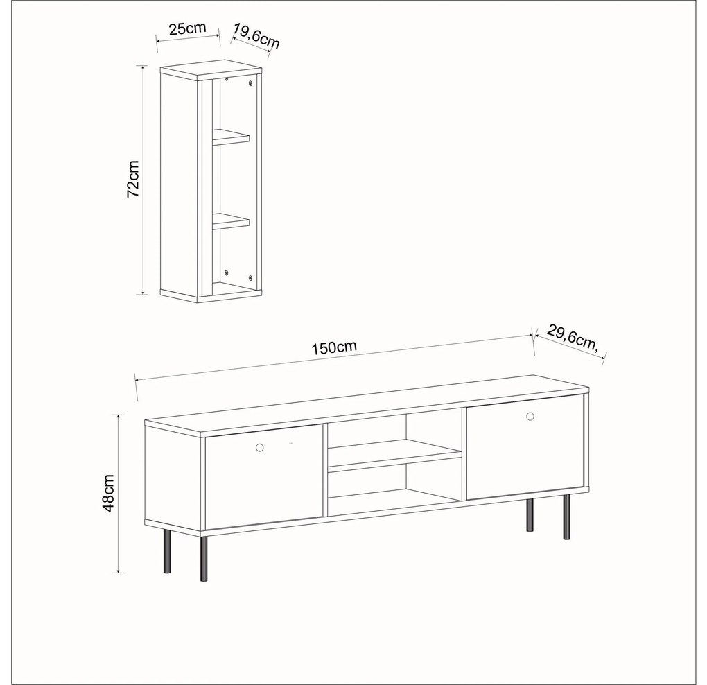 Mobilier living Kuvuni 1 (alb) . 1095640