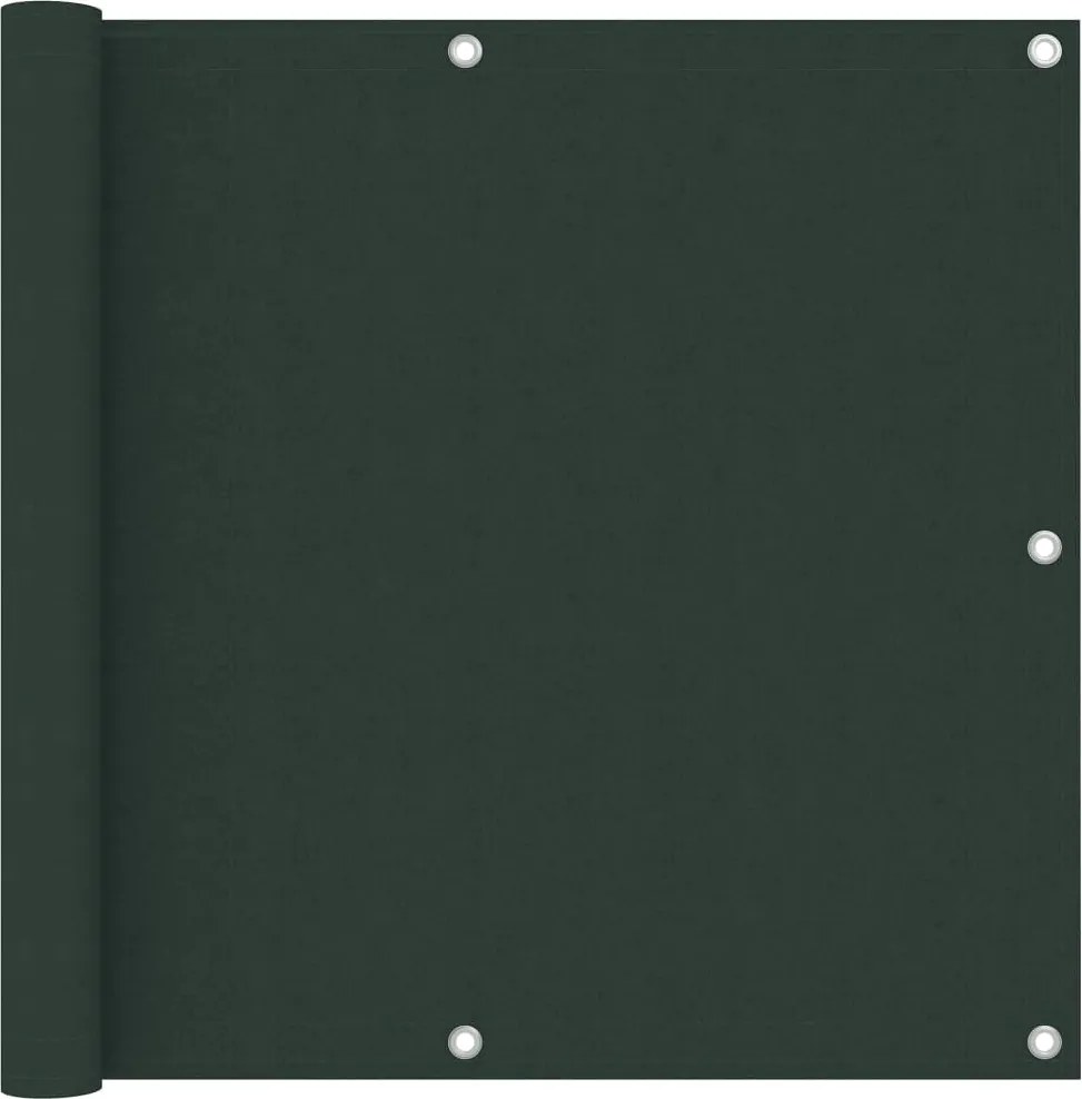 vidaXL Paravan de balcon, verde închis, 90x300 cm, țesătură oxford