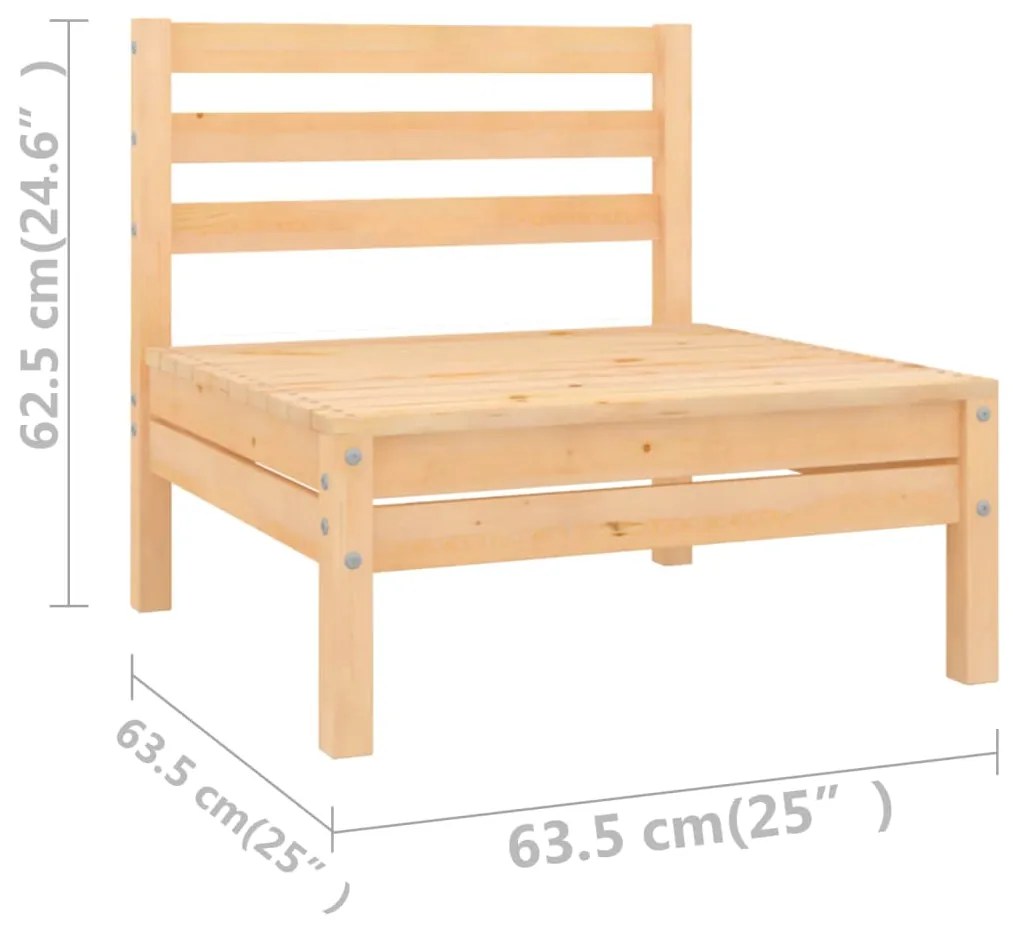 Set mobilier de gradina, 11 piese, lemn masiv de pin Maro, 1