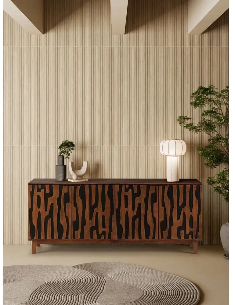 Comodă maro din lemn de mango 190x80x40 cm Kantu – MOME