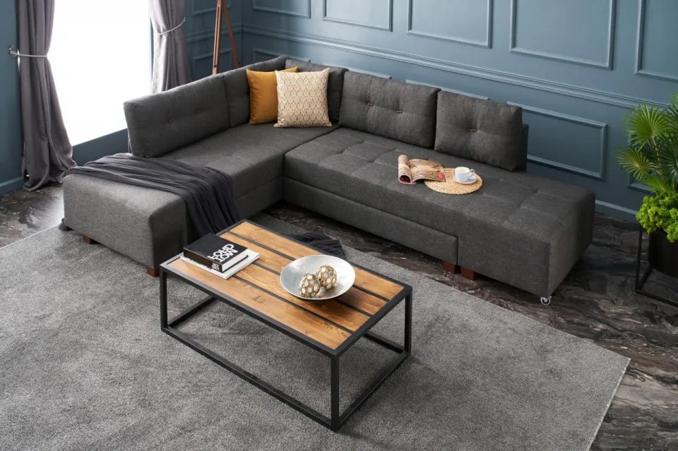Coltar Extensibil Manama Corner Sofa Bed Left, Antracit
