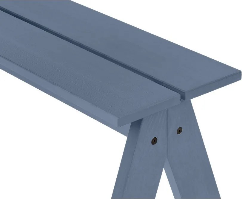 Bancă de grădină albastră din lemn masiv Navo – noo.ma