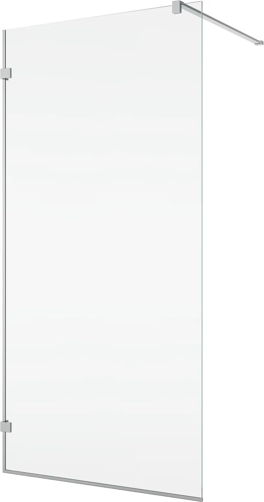 Paravan de dus walk-in 80x200 cm, crom, sticla transparenta, montare dreapta, Ronal PUR