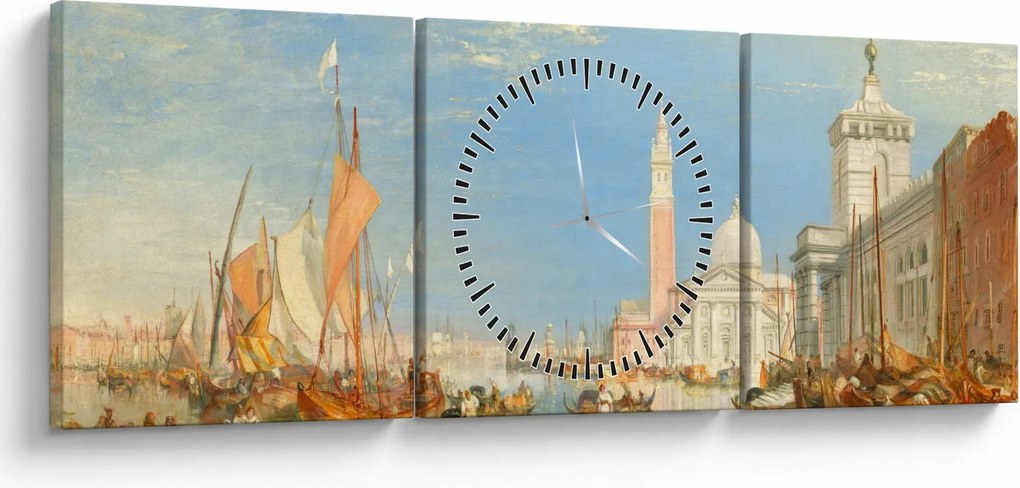 Tablou - Joseph Mallord William Turner, Venice the Dogana and San Giorgio Maggiore, reproducere (cu ceas) (90x30 cm)