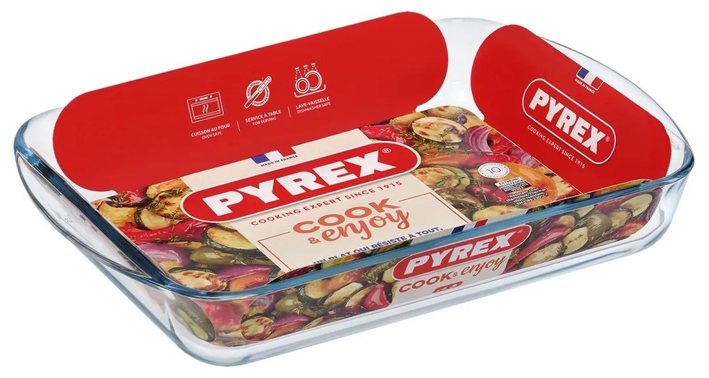 Pyrex Vas de sticlă pentru cuptor 2,7 l, 35 x 23 x6 cm, S