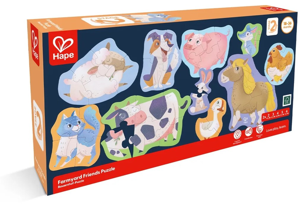 Set 10 puzzle-uri prietenii de la ferma (18-36 luni)