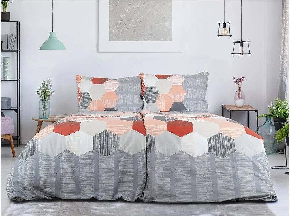 Lenjerie de pat creponata din bumbac Renforce HONEY COMB gri Dimensiune lenjerie de pat: 70 x 90 cm | 140 x 200 cm