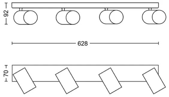 Spot KOSIPO 4xGU10/5,5W/230V Philips