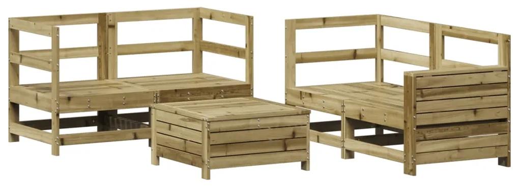 3250815 vidaXL Set canapea de grădină, 5 piese, lemn de pin tratat