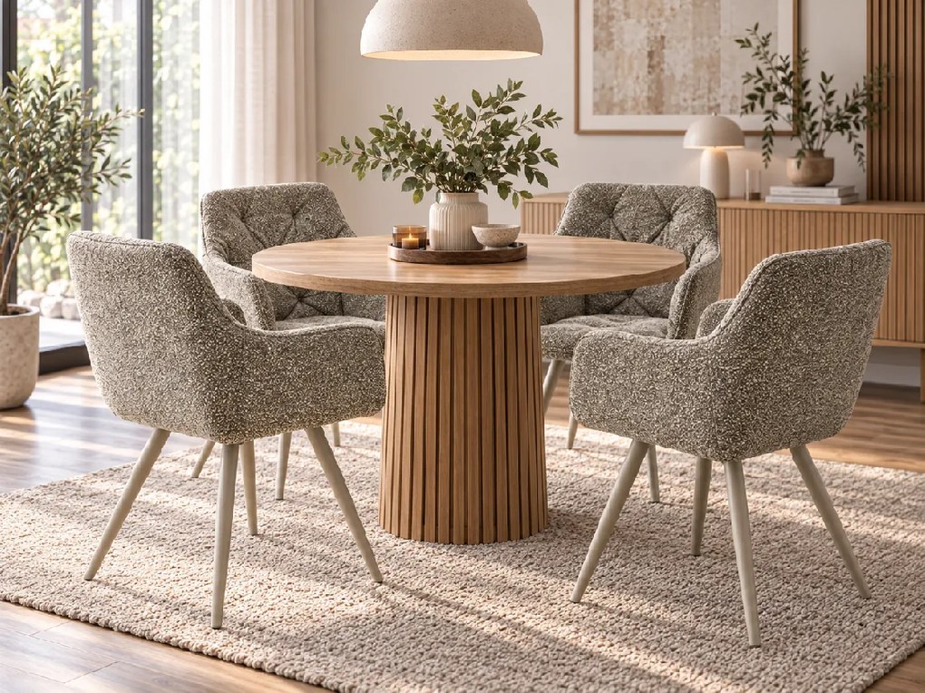 Scaun rotativ de dining MORIX, bej inchis/casmir