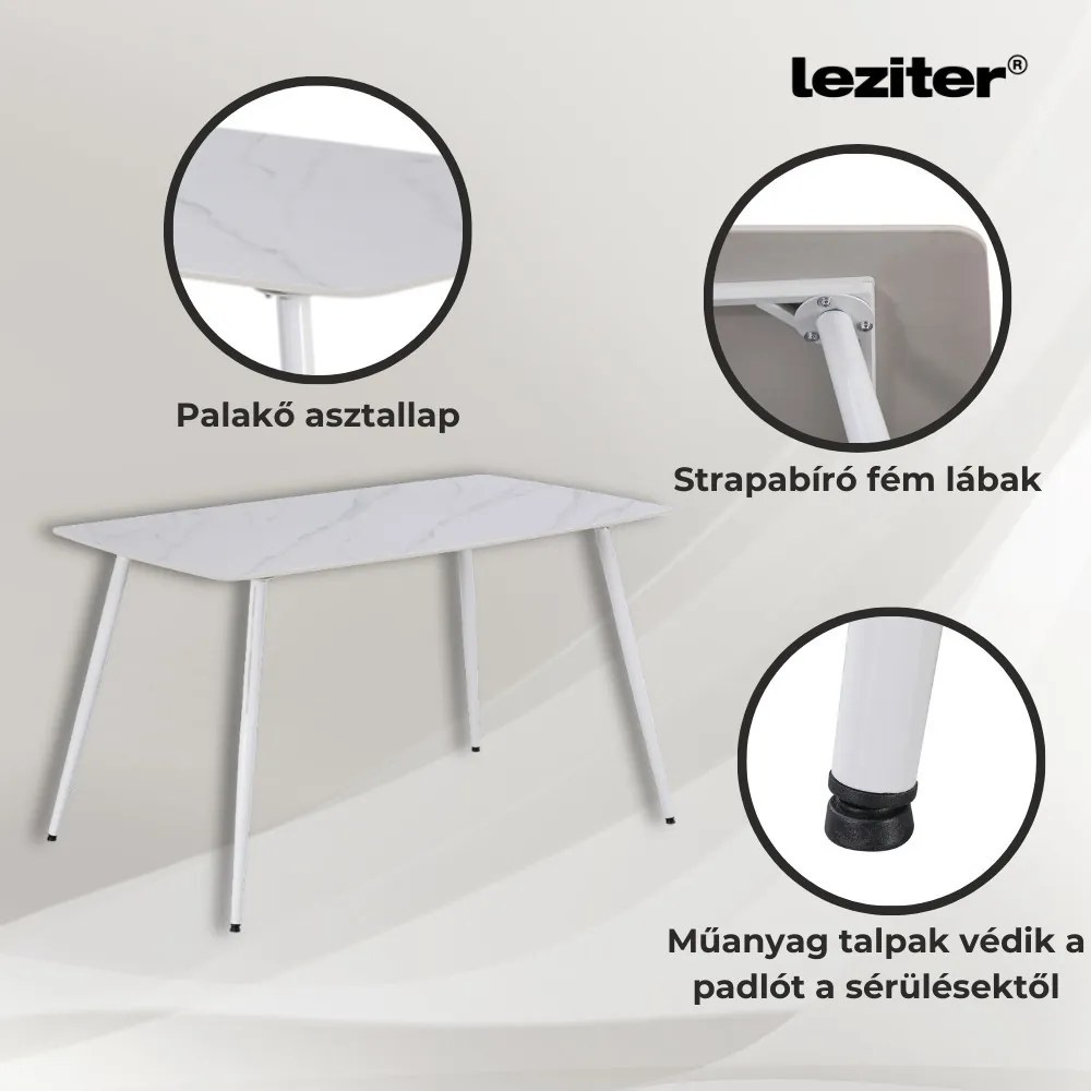 Set de masă Megan 6+1 alb-maro