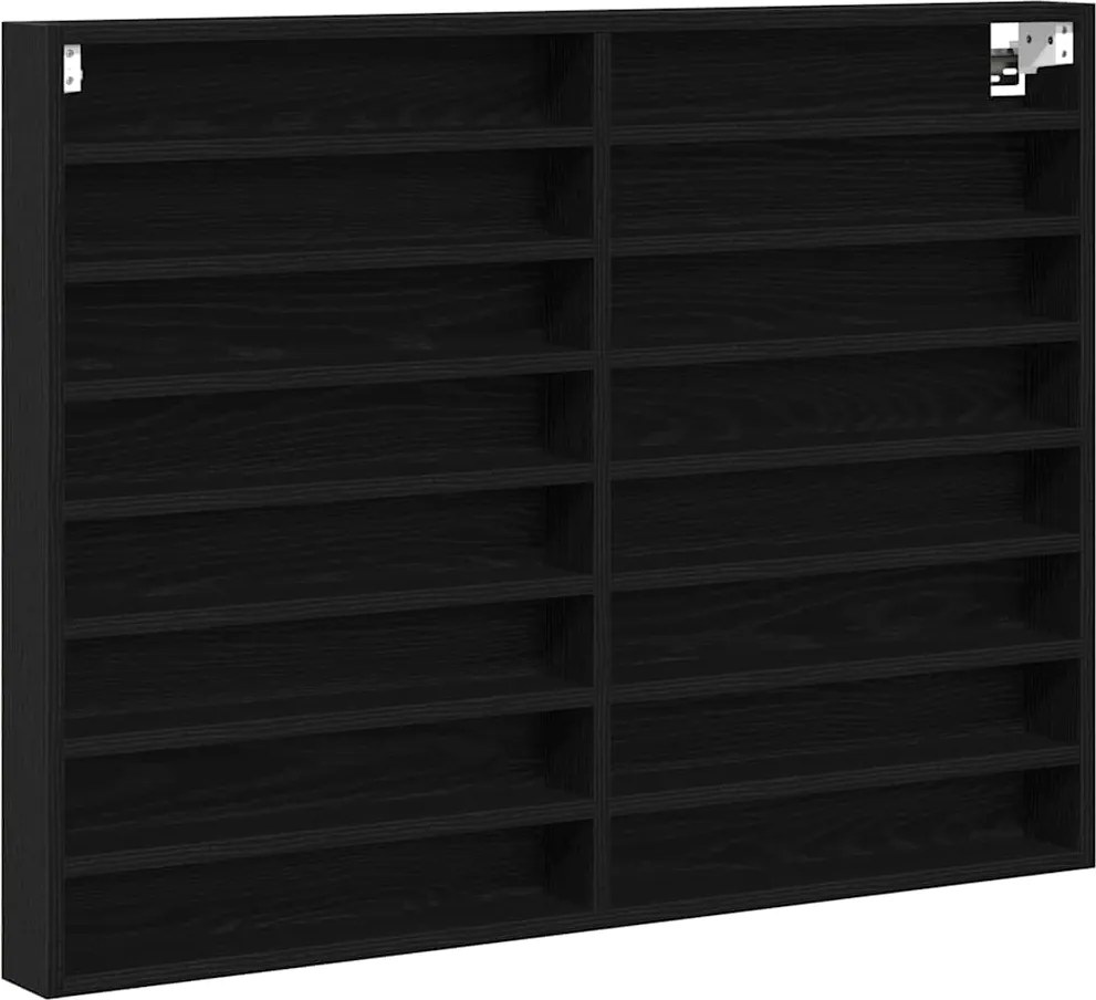 vidaXL Dulap de Expunere Stejar Negru 100 x 8,5 x 75 cm Lemn compozit