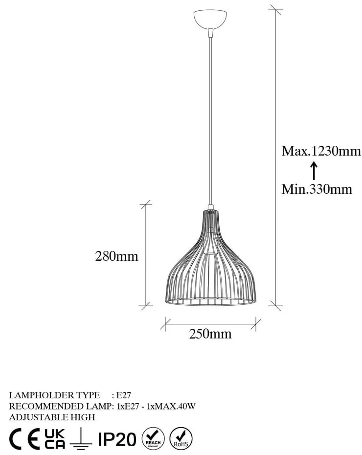 Lustră aurie cu abajur din metal ø 25 cm Cafu – Opviq lights