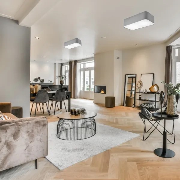 Plafonieră SIRJA SQUARE 2xE27/15W/230V gri