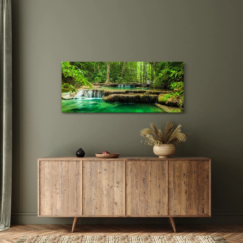 Tablou - Cascada Erawan din Kanchanaburi, Thailanda (120x50 cm)