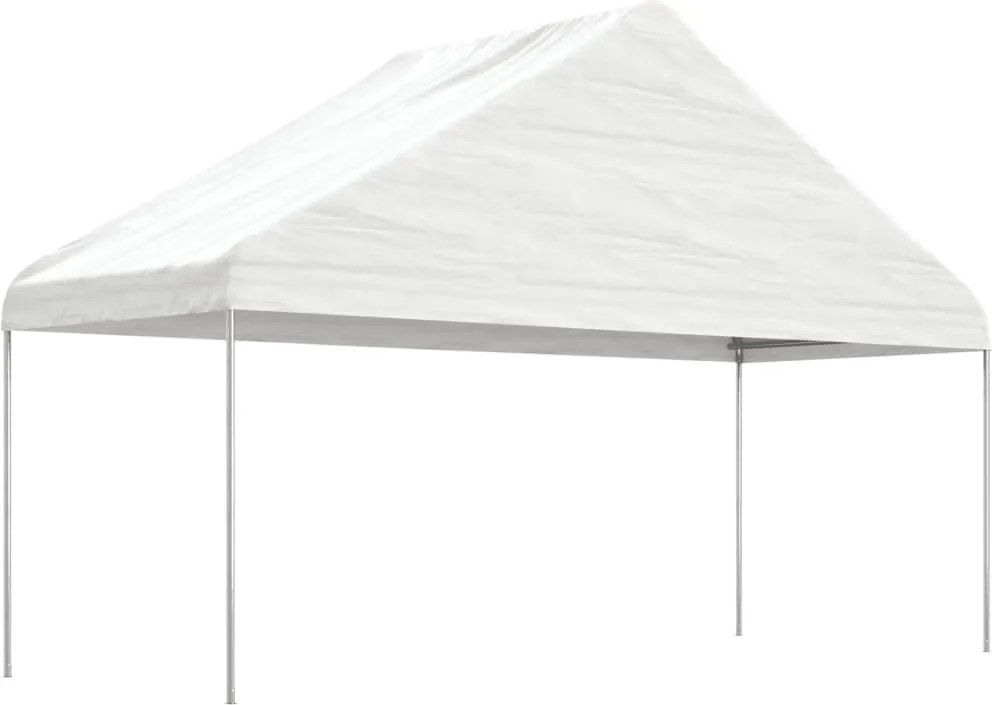 vidaXL Foișor cu acoperiș, alb, 5,88x2,23x3,75 m, polietilenă