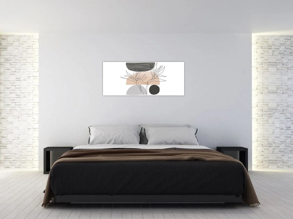 Tablou - Linie de artă flori N⁰2 (120x50 cm)