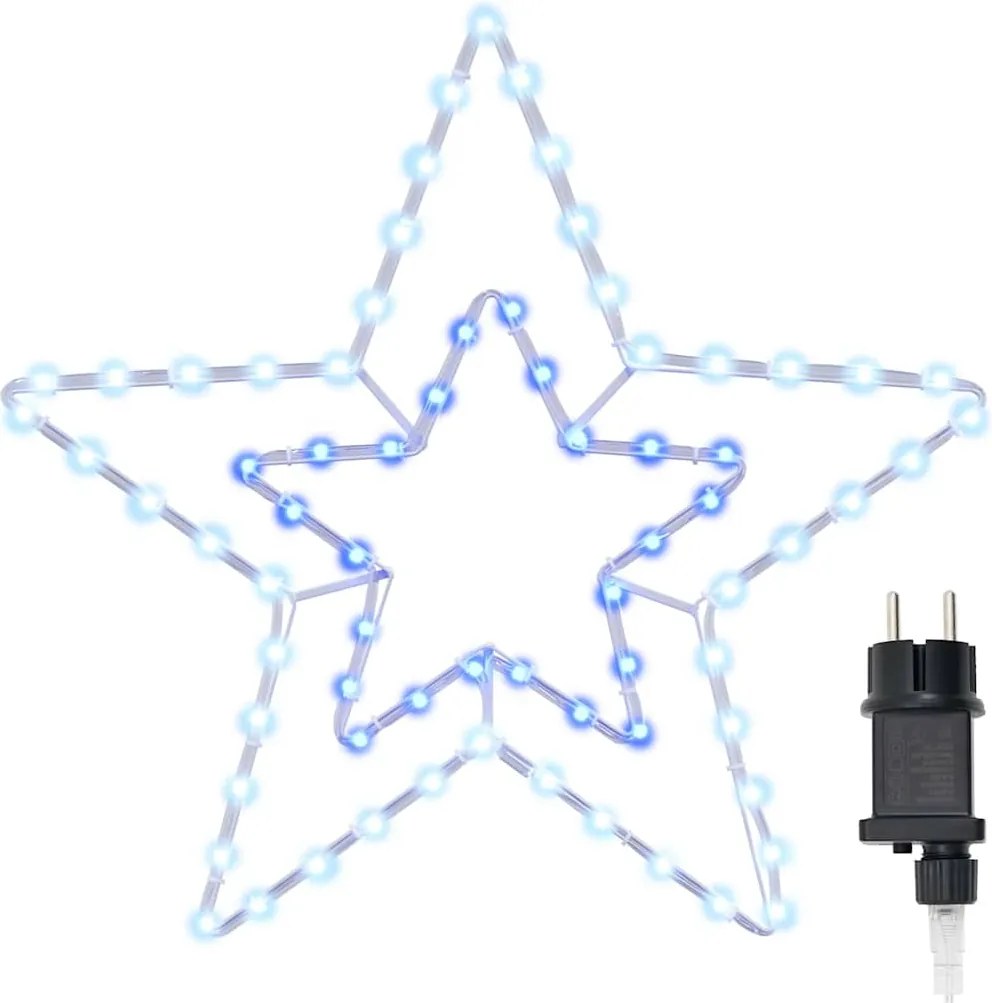 vidaXL Steaua de Crăciun cu 72 LED Alb Rece 51,5 x 50 x 0,65 cm Fier