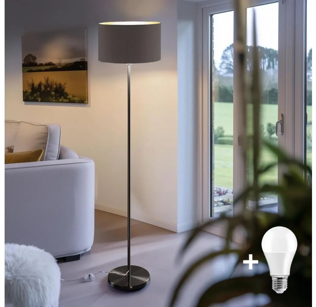 Lampadar LED TUNJA 1xE27/20W/230V, diam. 38 cm, negru/maro