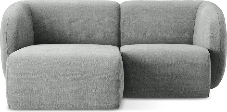 Colțar gri cu tapițerie din chenille (cu colț pe partea stângă/cu șezlong) Lani – Makamii