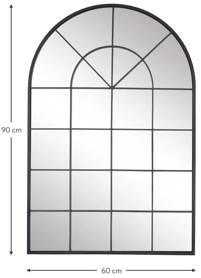 Oglindă de perete cu ramă metalică neagră Westwing Collection Clarita, 60 x 90 cm