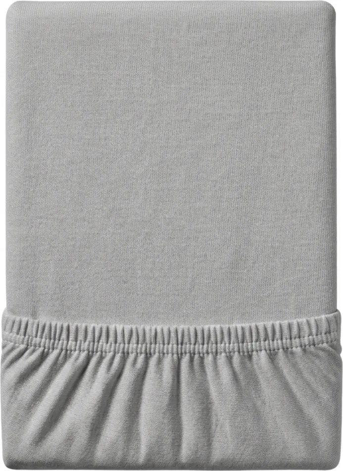 Cearsaf Jersey EXCLUSIVE cu elastic gri deschis 200 x 220 cm