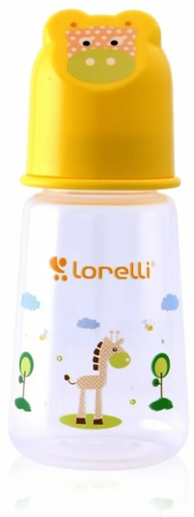 Baby sticlă Lorelli 125 ml cu un capac în formă de animal GALBEN