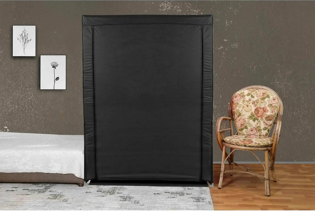 Organizator garderoba 379VLV2208, negru, material textil/metal, 118x45
