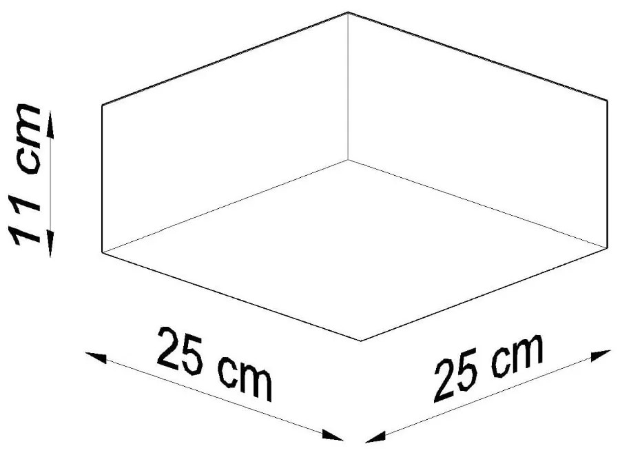 Plafonieră gri 25x25 cm Mitra – Nice Lamps