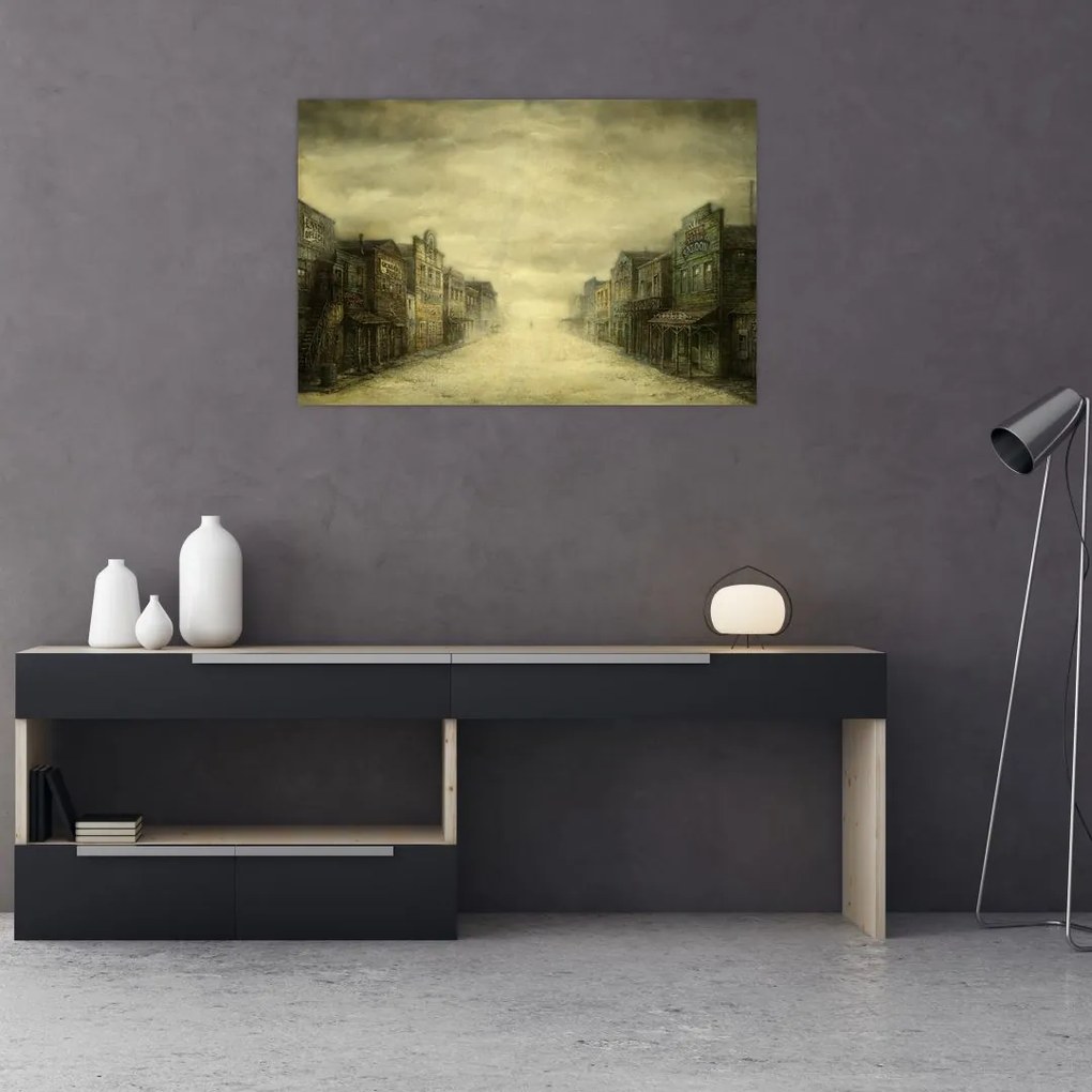 Tablou - Oraș colorat, abstracție (90x60 cm)