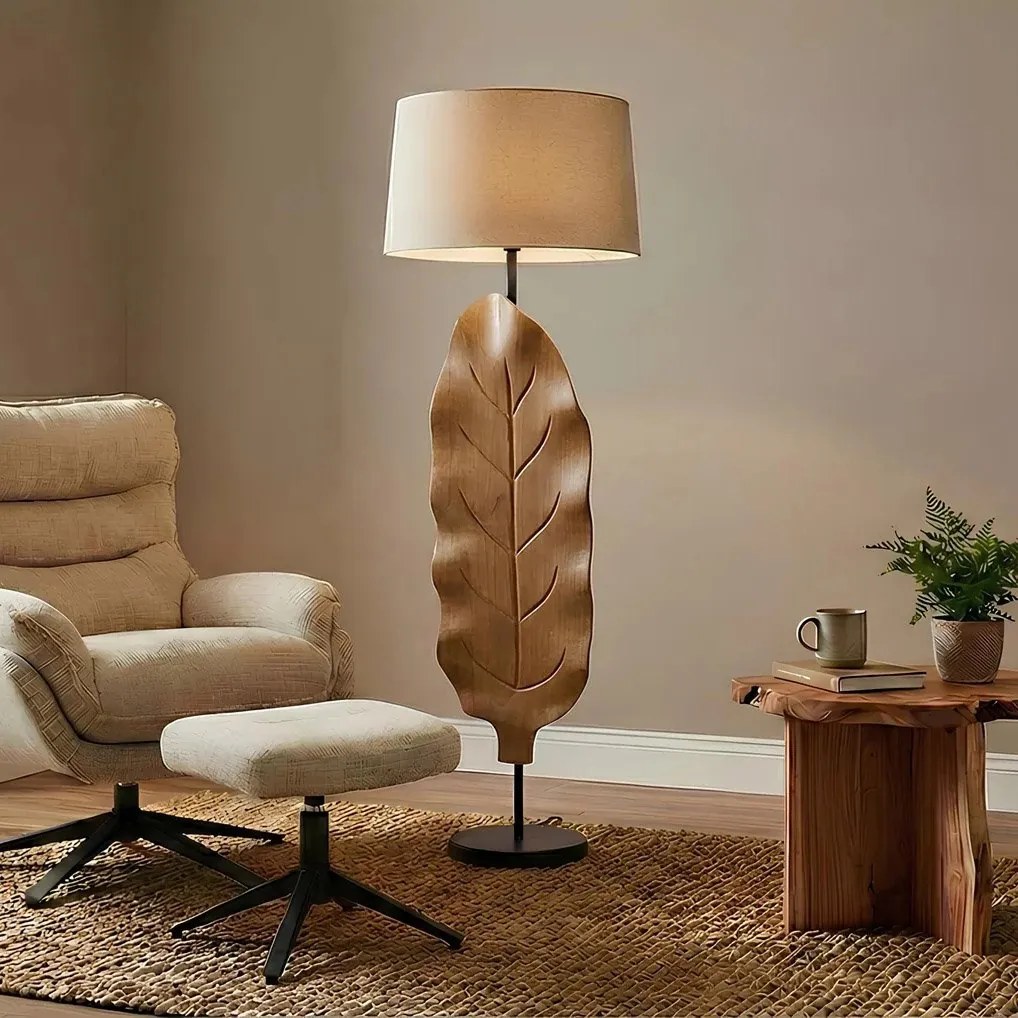 Lampadar, Lampa de podea din lemn LEAF 130cm