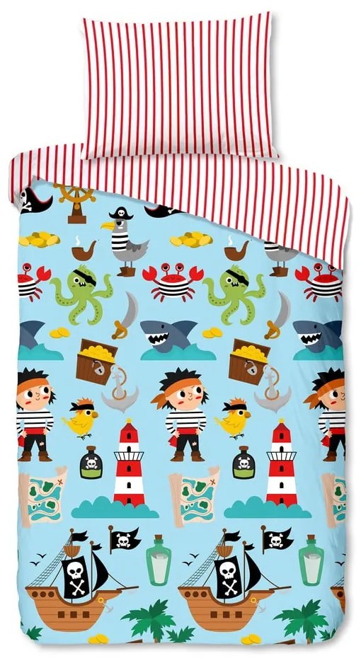 Lenjerie de pat pentru copii din bumbac pentru pat de o persoană 140x200 cm Caribbean – Good Morning