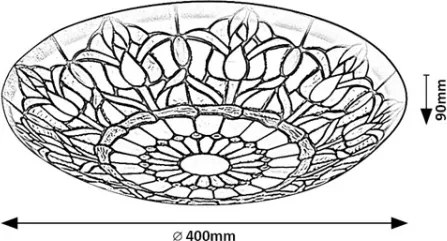 Brilagi - Plafonieră Tiffany cu vitralii LORAS 2xE27/60W/230V