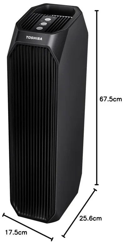 Purificator de aer Toshiba CAF-Z45FR, 20 m², 54 W, 228 m³/h, 3 moduri, Ionizare, HEPA, 32 dB, Negru