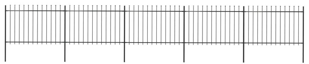 vidaXL Gard de grădină cu vârf tip suliță din oțel 892,5x120 cm, negru
