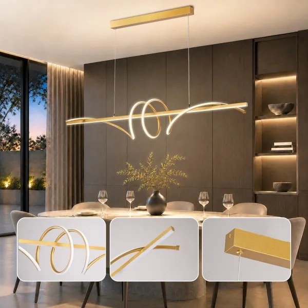 BRILAGI - Lustru LED dimabil pe cablu SIGNATURE LED/50W/230V 120 cm auriu + telecomandă